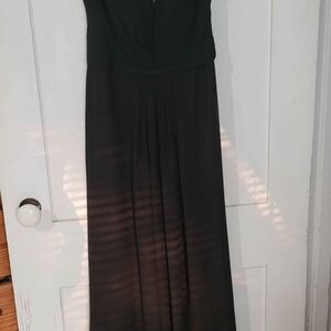 Azazie Black Strapless Pleated Sundress